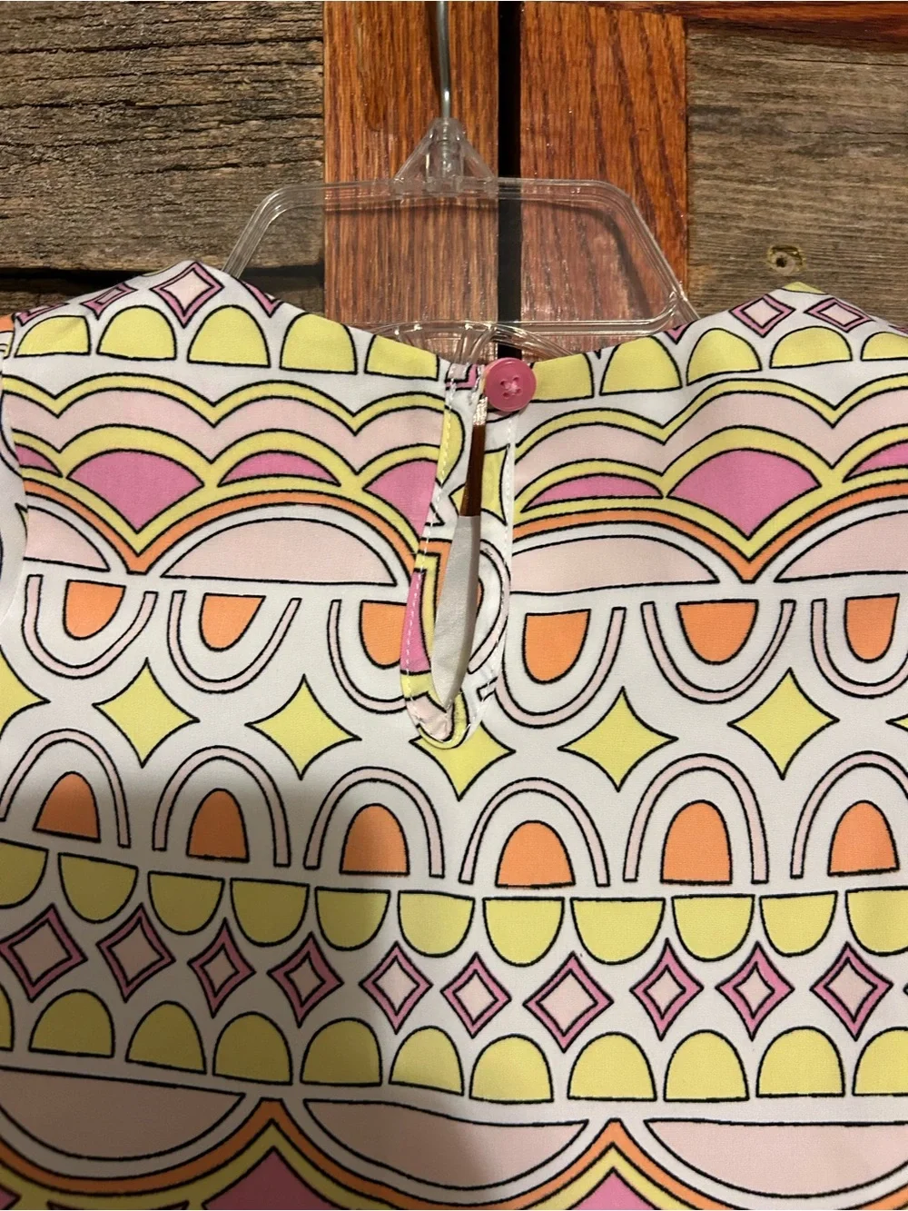NWT Girls Geometric Print Short Sleeve Dress- Pink, Yellow & Orange Size 12M